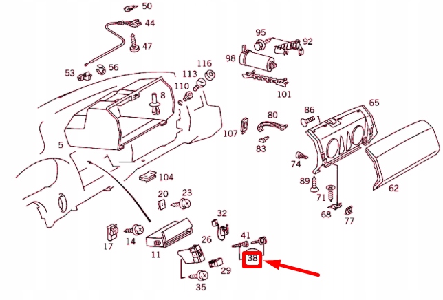 фото №8, Mercedes-benz sl r129 цилиндр замка бардачка a1296801184 оригинальный