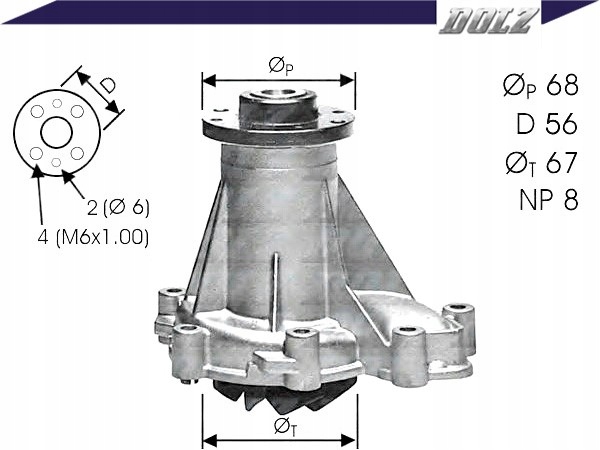 фото №2, Dolz m176 насос wody, охлаждение двигателя