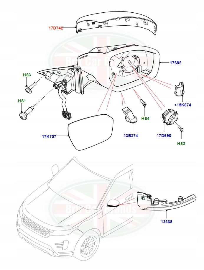 фото №3, Защита зеркало левая land rover range rover evoque 2 l551 lr149974