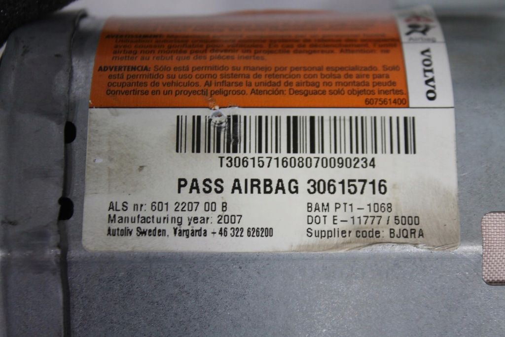 фото №7, Подушка подушка безпеки пасажира 30615716 volvo c70 ii