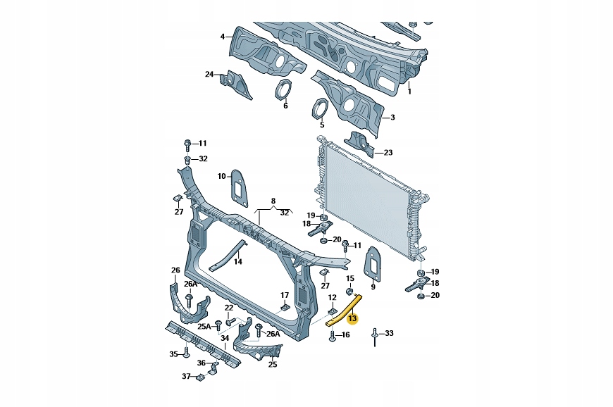 фото №1, Підпора поперечина передній права 8k0805528a audi a5