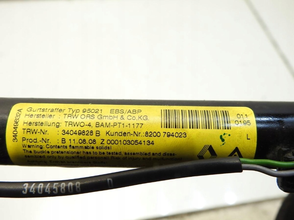 фото №5, Натяжитель поперечина безопасности левый перед renault clio iii 8200794023