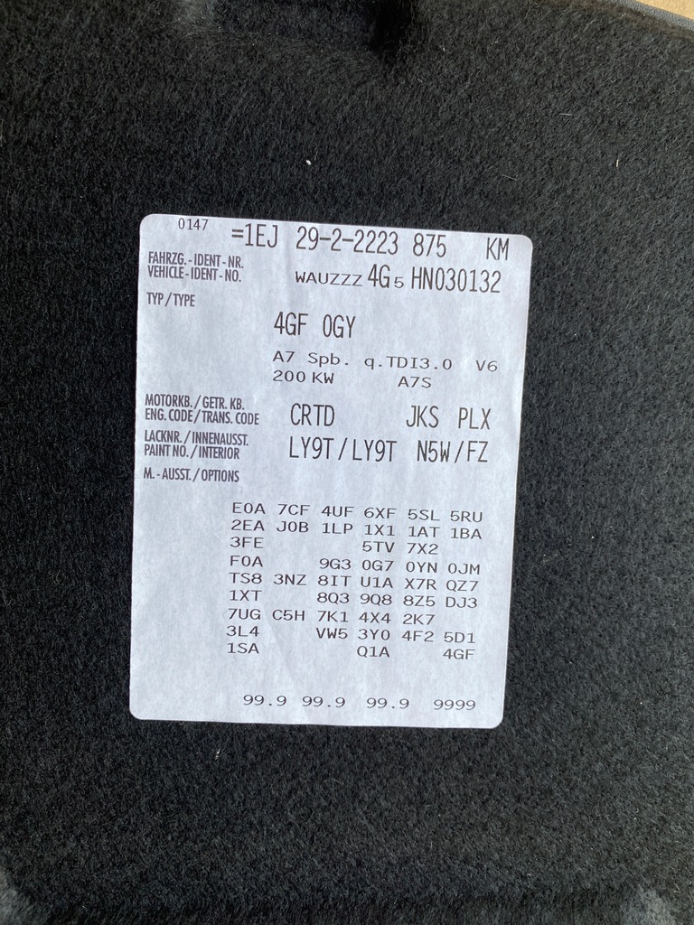 фото №9, Оригинальная пол обшивка багажника audi a7 4g lift 4g8863463b 38km