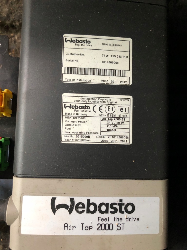 фото №2, Webasto dewasto air top 2000st adr renault premium midlum dxi volvo fl fe