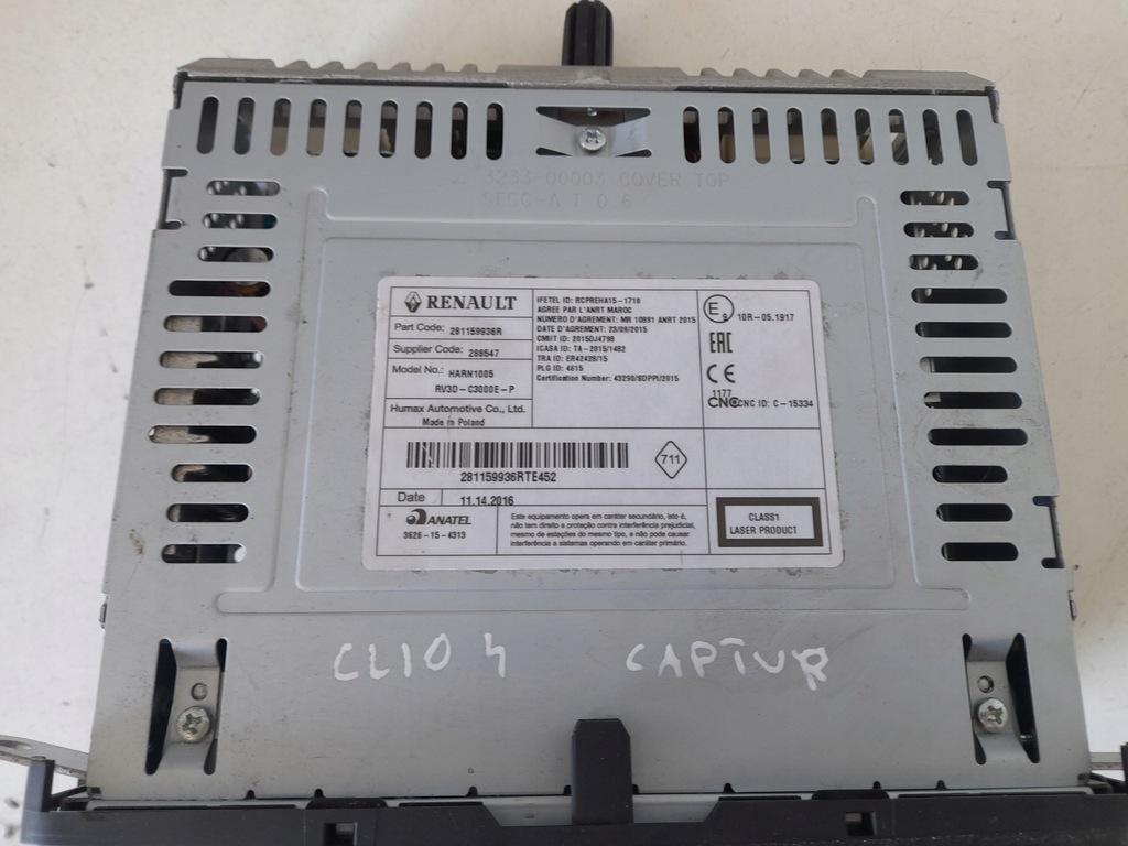 фото №2, Дисплей радио renault clio iv captur