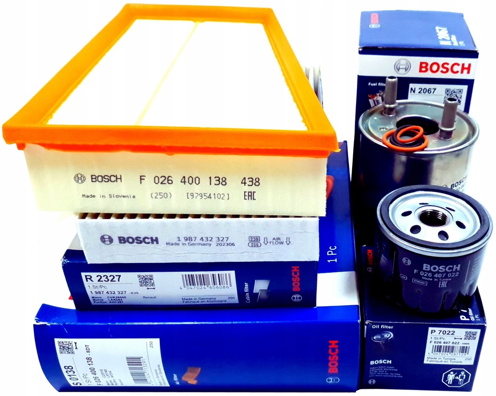 фото №1, 4 фільтри bosch renault fluence megane iii 1.5 dci кліматронік