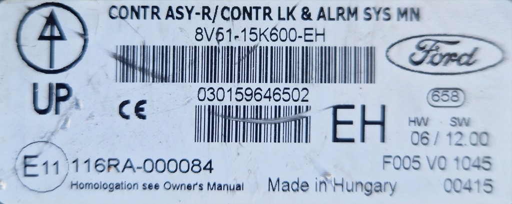 фото №5, Ford fiesta mk7 vii 7 1.6 замок зажигания блок управления двигателя ключ модуль