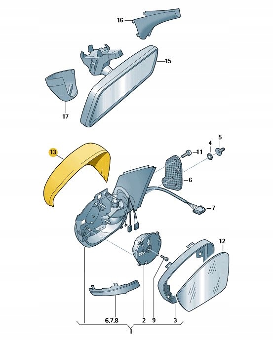 фото №1, Корпус накладка зеркало skoda octavia 3 левая