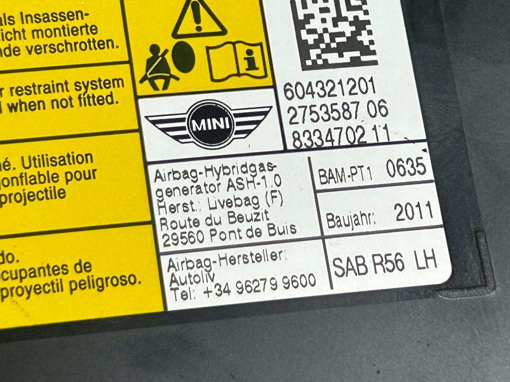 фото №2, Mini r56 подушка сидіння ліва