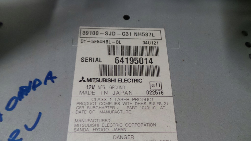 фото №10, Радио заводской honda fr-v frv 39100-sjd-g31