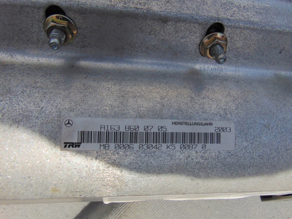 Набір подушка безпеки заглушка ремені датчик mercedes ml w163 рестайлінг  4.0cdi v8 європа Оригінал