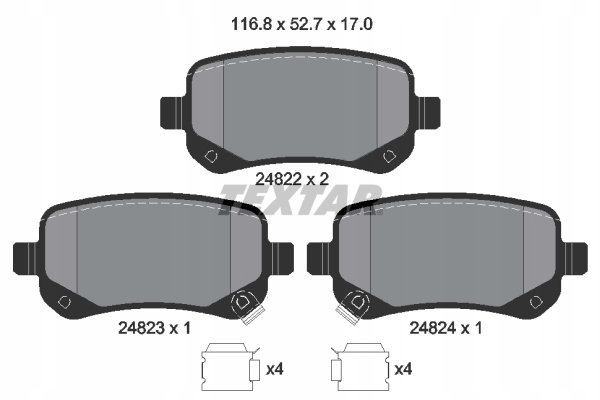 фото №2, Textar 2482201 набор тормозных колодок тормозных, тормоза дисковые