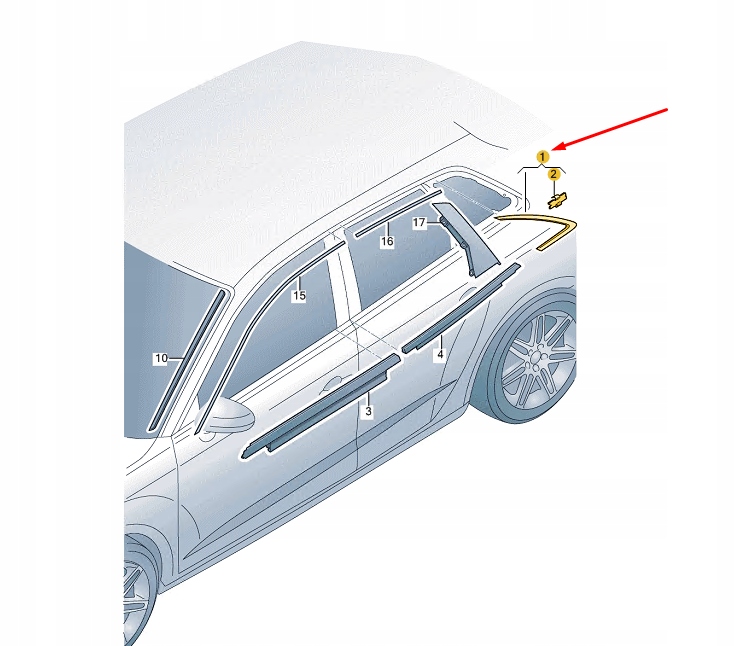 фото №1, Audi rs3 8v rear правый сторона window trim полоса 8v5853346d1l1