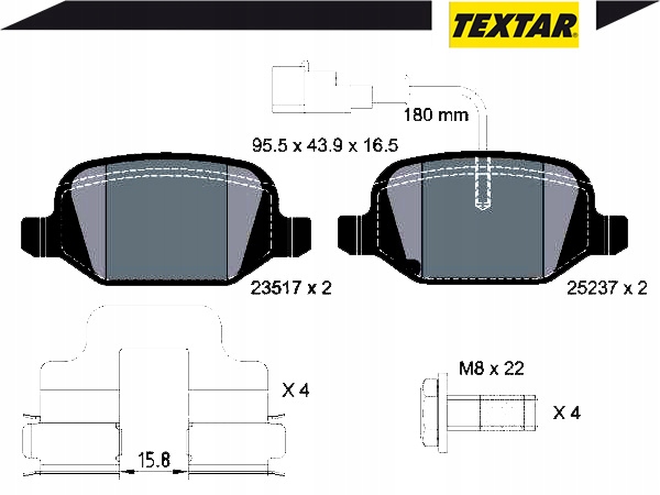 фото №2, Textar 2351705 набір гальмівних колодок гальмівних, гальма дискові