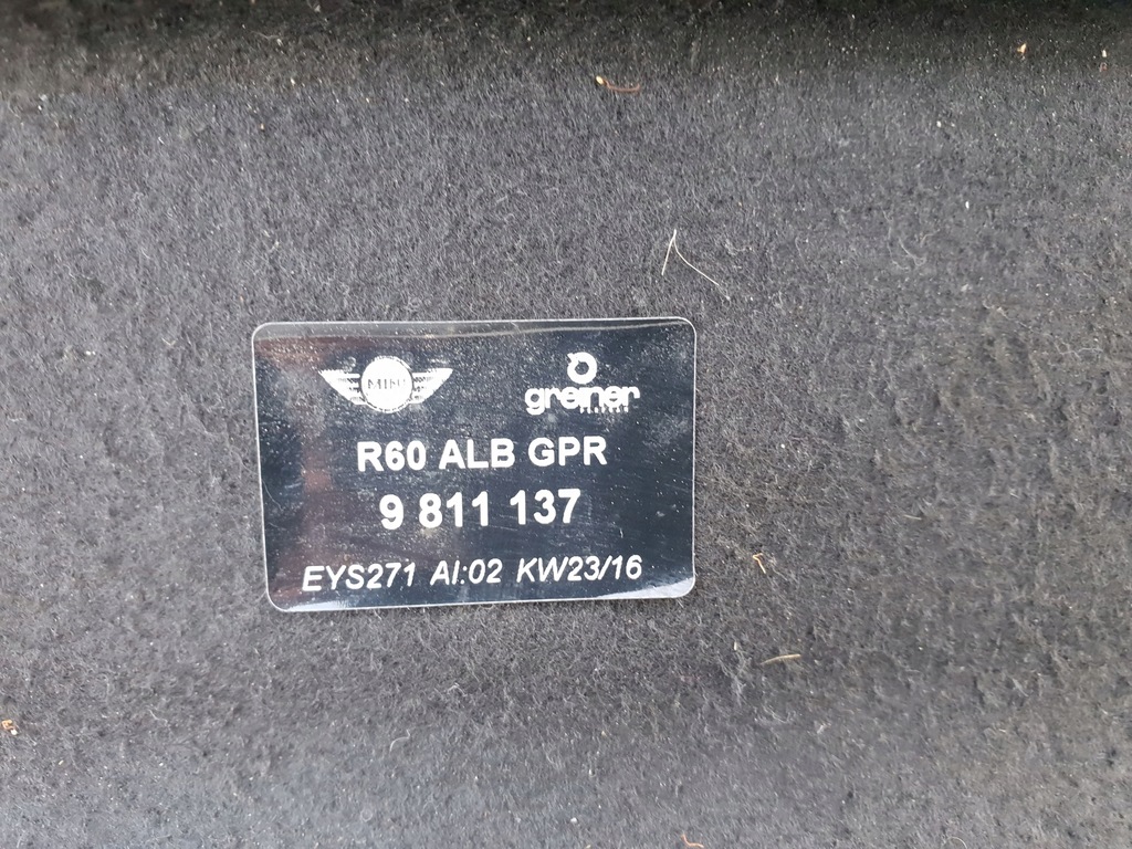 фото №12, Mini r60 countryman 10-16 полка багажника задняя задняя 9811137