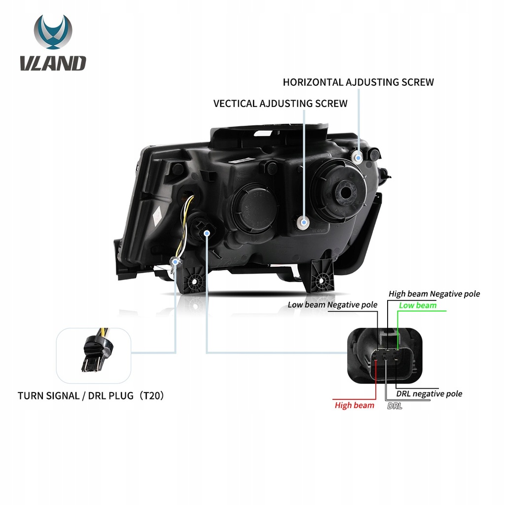 фото №9, Chevrolet camaro lift 2014-2015 лампа лампы передние led vland rgb europa