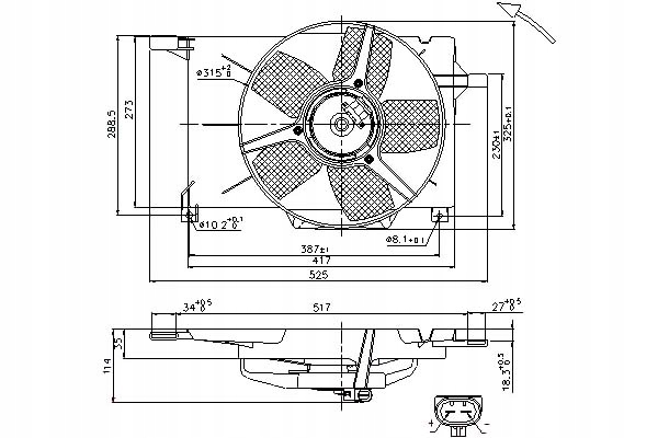 фото №1, Nissens вентилятор радіатора з корпус opel comb