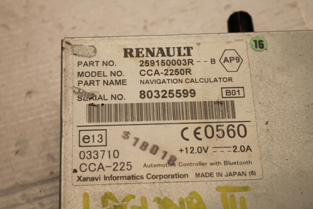 фото №7, Renault laguna iii 07r- считыватель навигации navi 259150003r