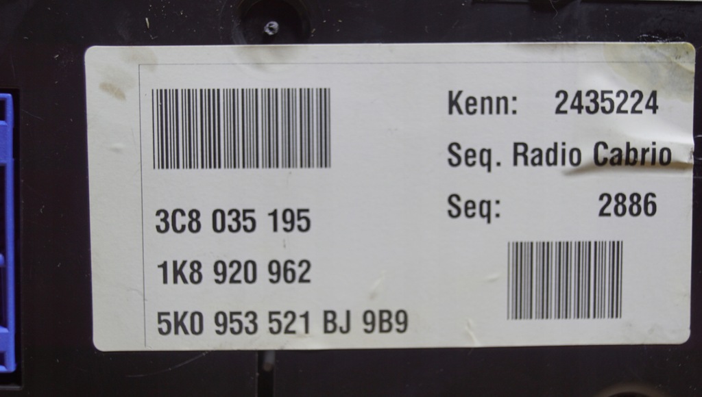 фото №9, Счетчик приборы vw scirocco 1.4 tsi 1k8920962