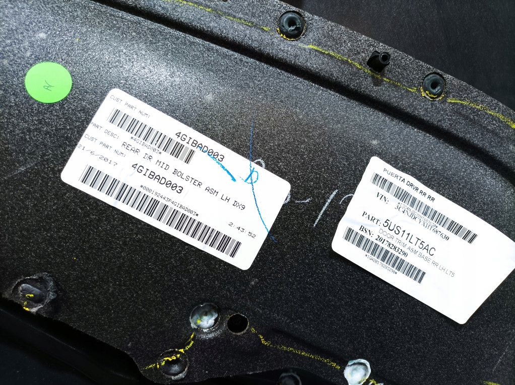 фото №6, Jeep compass ii 17- обивка обшивка дверь задняя левый кожа