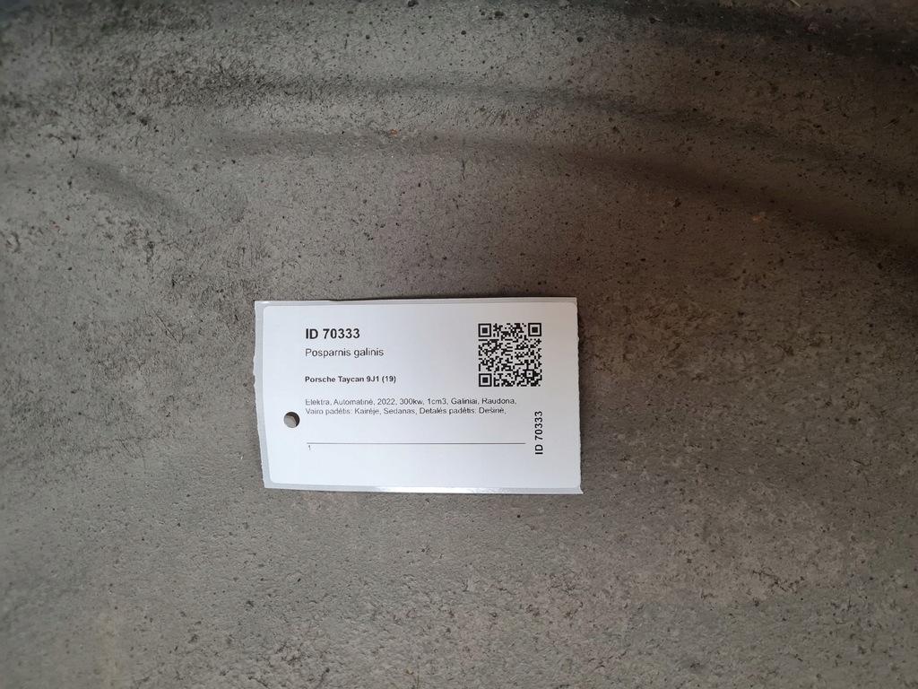 фото №7, Porsche taycan 9j1 2022 підкрилок задні 9j1810970a