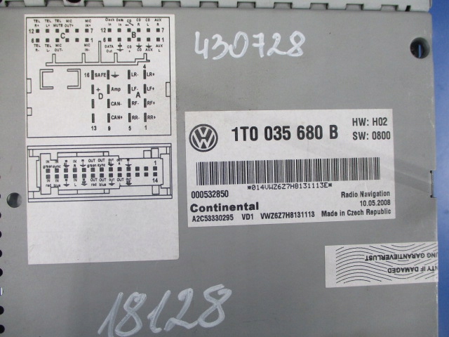 фото №3, Vw touran lift радио навигация 1t0035680b