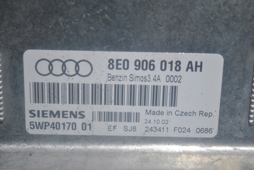фото №7, Бортовой компьютер двигателя audi a4 b6 1.6 8e0906018ah 5wp4017001