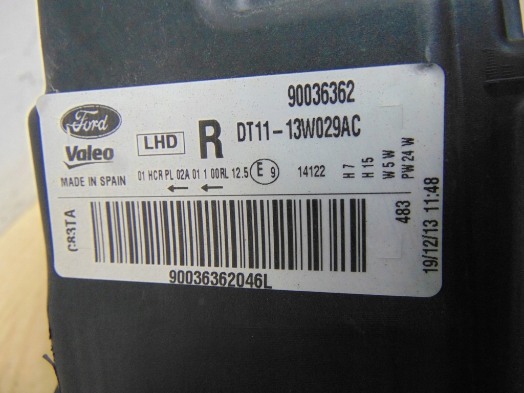 фото №14, Лампа правая перед ford tourneo connect europa oryg