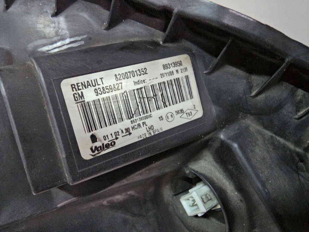 фото №8, Лампа передняя левая левый перед trafic ii 2 vivaro ii lift europa 8200701352