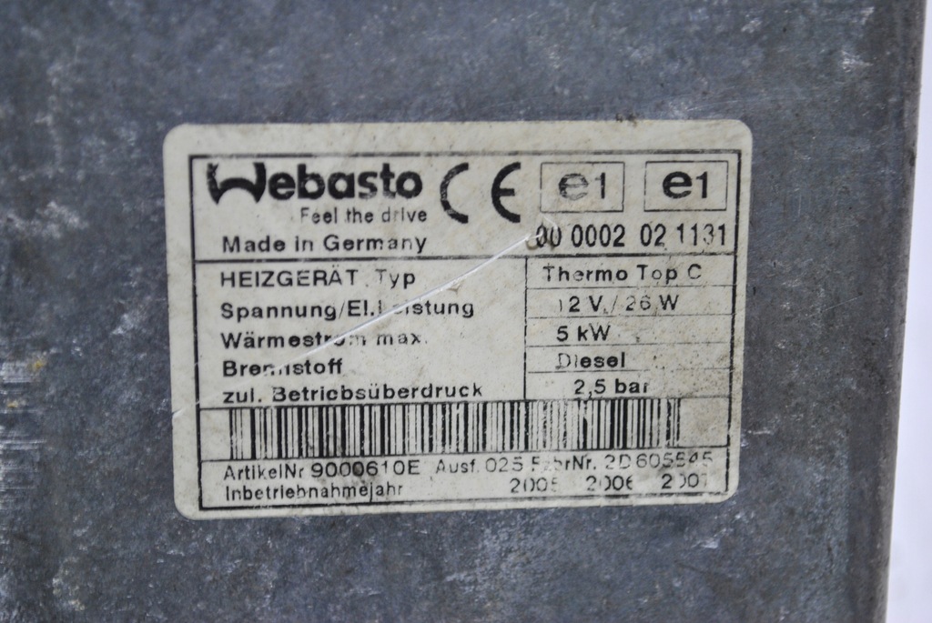 фото №8, Webasto обігрівач стояночний mazda 6 rf5c209ao