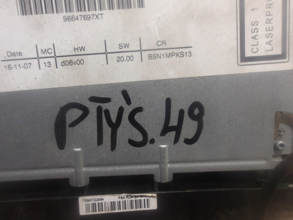 Радіо cd citroen c4 picasso 1.6hdi 109km 2008r 9664769777 7645138393 Київ