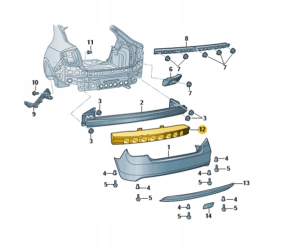 фото №1, Абсорбер бампера задня seat toledo оригінальний