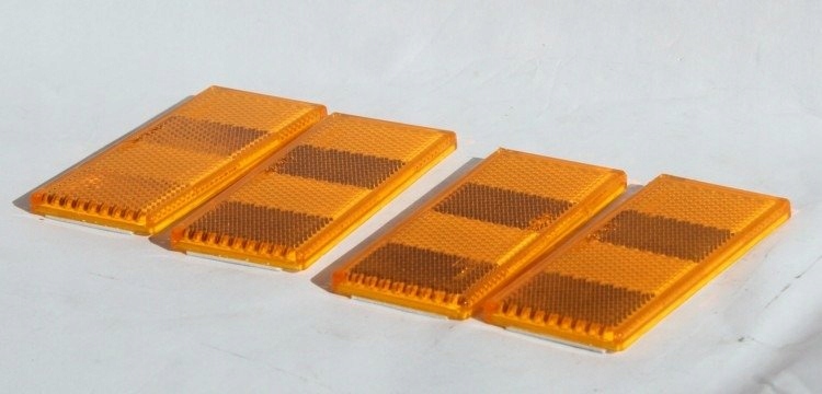 фото №6, Отражатель prostokątny самоклеящийся оранжевый 90x40mm свет отражающий