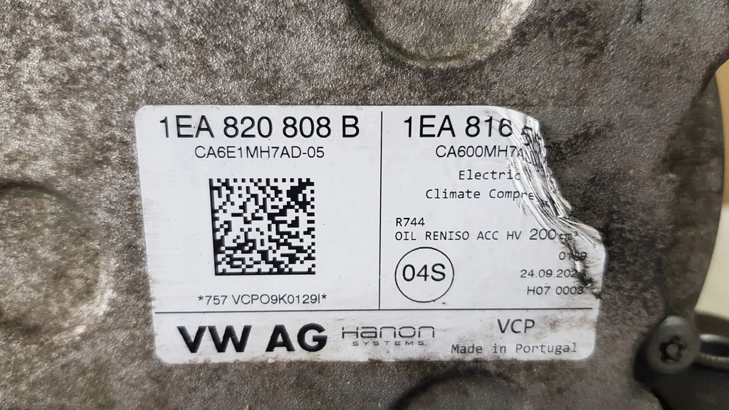 фото №5, Компрессор компрессор кондиционера 1ea820808b 1ea816551e vw id3 id.3 id4