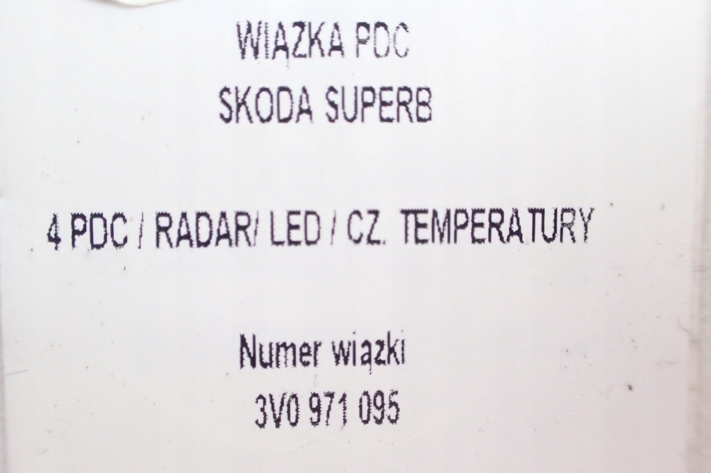фото №9, Nowa жгут skoda superb 4 pdc радар датчик температуры led 3v0971095