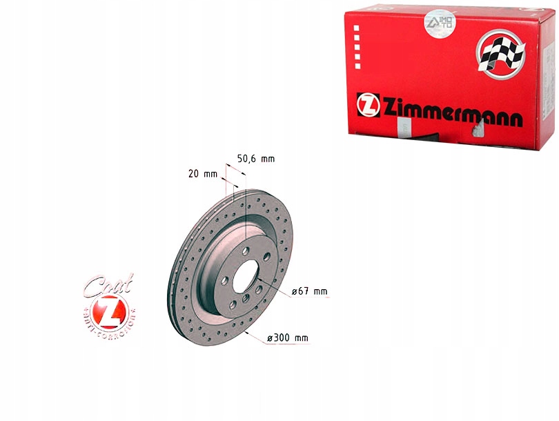 фото №1, Тормозные диски тормозные 2szt bmw 2 f45 14- задняя zimmermann