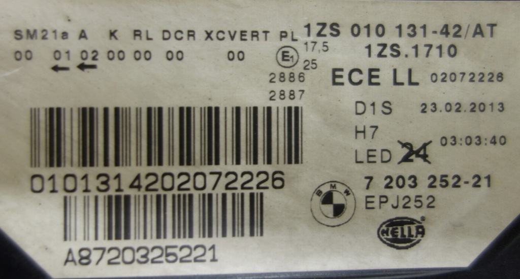 фото №16, Bmw 5 f10 f11 2010-2013 7203252 bixenon dynamic led лампы перед передние