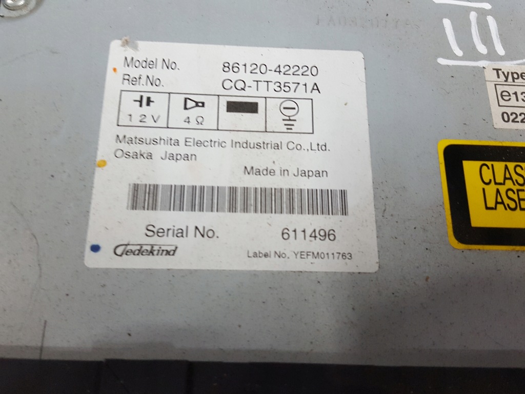 фото №4, Toyota rav4 3 iii 05-08r радио cd радиопроигрыватель 86120-42220