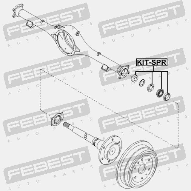 фото №11, Підшипник вала привідного, підпора піввісь febest kit-spr