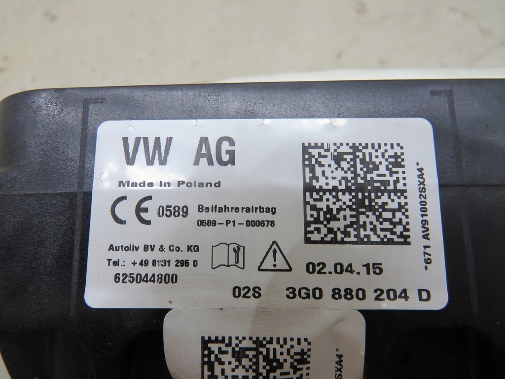 фото №3, Подушка пассажира подушка безопасности passat b8 3g0880204d