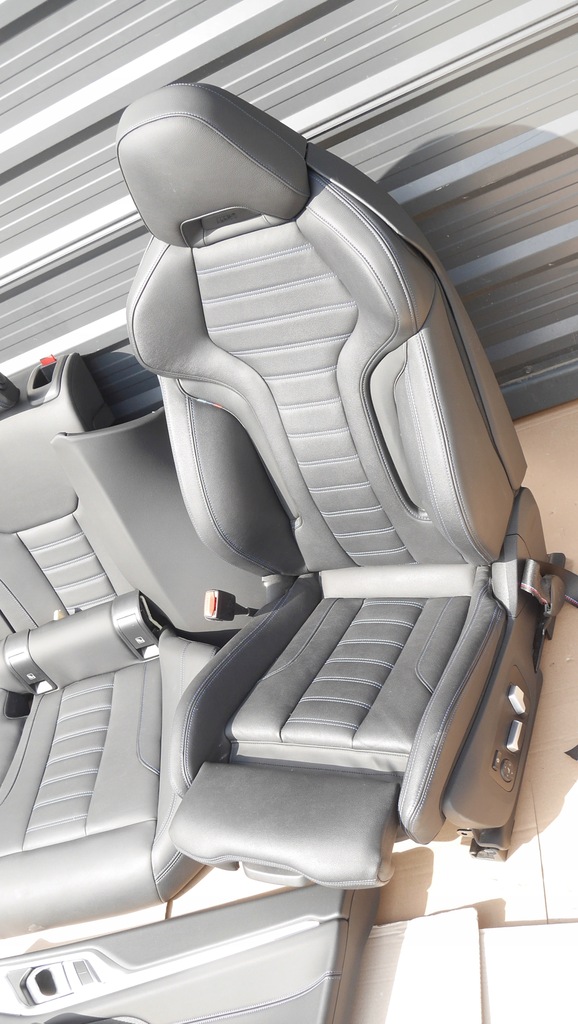 фото №11, Bmw i4 m50 g26 сидіння електричний заднє сидіння обшивки шкіра niebieska nić