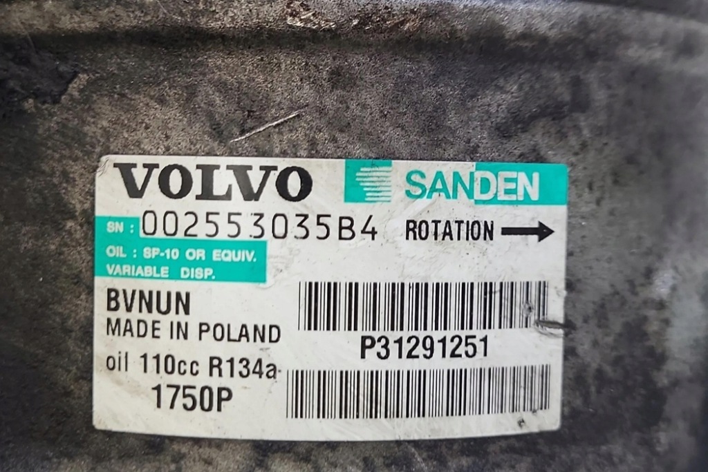 фото №6, Компрессор кондиционера volvo v40 cross country 526 p31291251 1.6l дизель