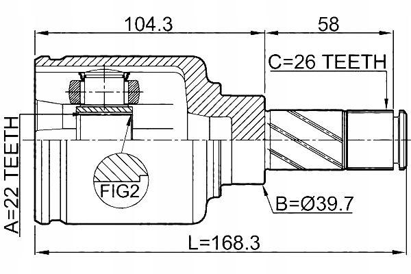 Шрус  піввісь внутрішній ліве renault kangoo 2008- febest Доставка