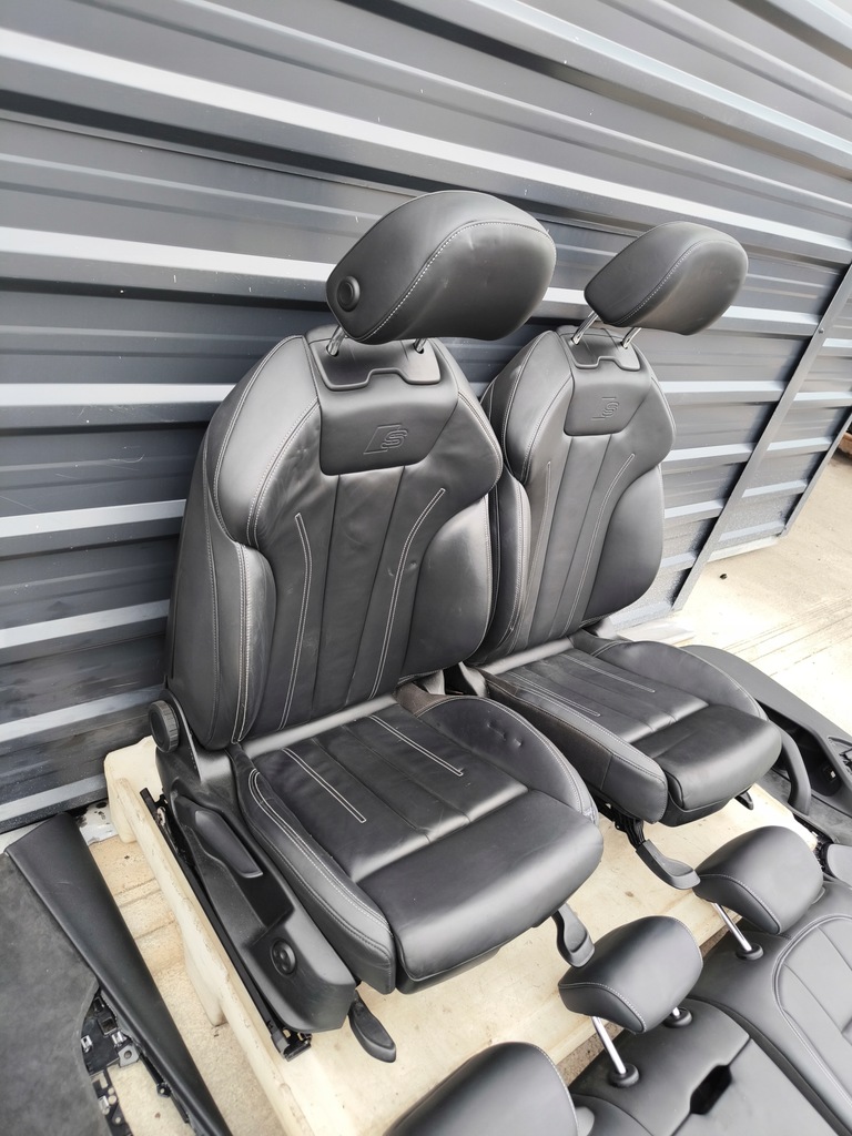 фото №12, Сиденье сиденья кожа комплект s line audi a4 b9 белый nić с подогревом !!!