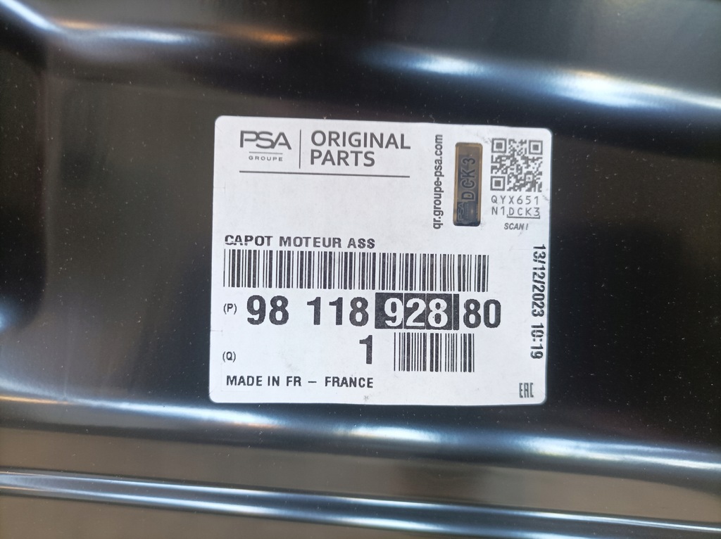 фото №11, Zafira d jumpy iii expert iii proace ii капот кришка двигуна nowa oryg