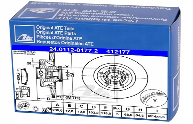 фото №1, Ate 24.0112-0177.2 диск гальмівна