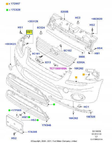 фото №5, Гайка распорная ford transit connect 2002- 2013 оригинальный номер 4174744