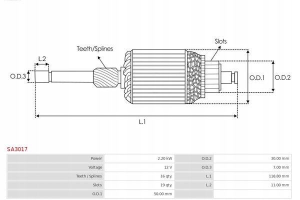 фото №2, Якорь, стартер as-pl sa3017