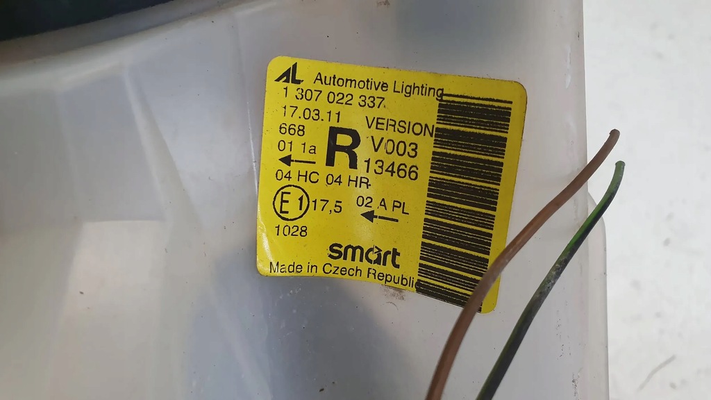 фото №8, Лампа перед правая 1307022337 smart fortwo i 03-