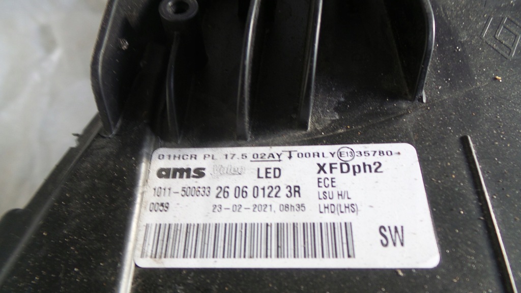 фото №14, Лампа ліва пошкоджена talisman lift 260601223r led renault фара